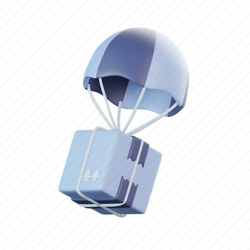 Parachute, package, packaging, box, delivery, shipping icon - Download on Iconfinder