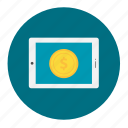 coin, internet, mobile, online, payment, shopping, tablet