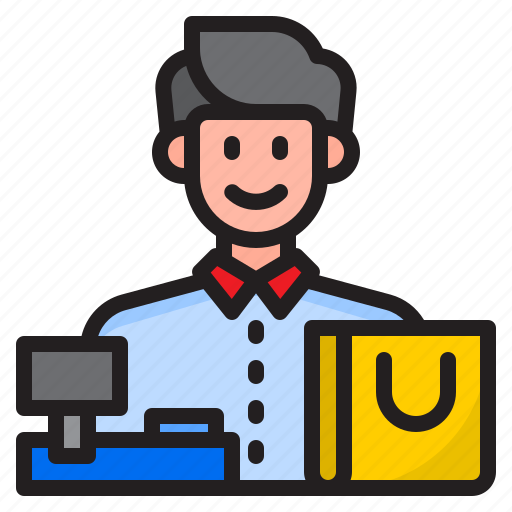 Cashier, business, shopping, money, man icon - Download on Iconfinder