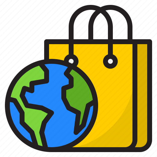 World, shopping, online, global, bag icon - Download on Iconfinder