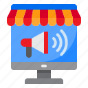 advertising, megaphone, store, online, shopping