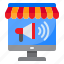 advertising, megaphone, store, online, shopping 