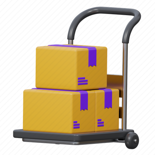 Shipping cart, shipping trolley, delivery cart, logistic trolley, logistic cart, pushcart, handcart icon - Download on Iconfinder
