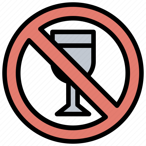 Alcoholic, drink, food, no, prohibition, signaling icon - Download on Iconfinder