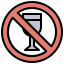 alcoholic, drink, food, no, prohibition, signaling 