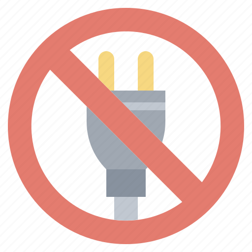 Electricity, electronics, forbidden, no, plug, prohibition icon - Download on Iconfinder