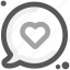 chat heart, code, communication, humans, send, share, social 