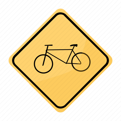 Bicycle, road, sign, traffic, yellow icon - Download on Iconfinder