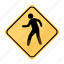 crossing, dangerous, people, road, sign, traffic, yellow 