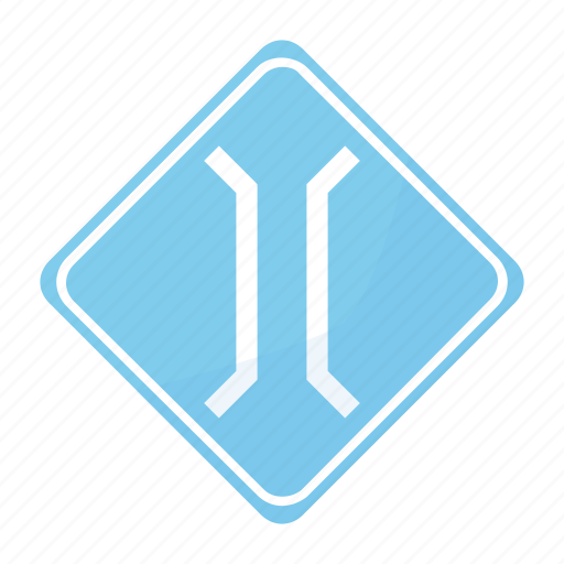 Bridge, narrow, road, sign, traffic icon - Download on Iconfinder