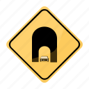 road, sign, traffic, tunne, yellow