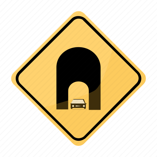 Road, sign, traffic, tunne, yellow icon - Download on Iconfinder
