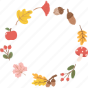 fall, leaf, frame, wreath, decoration, autumn
