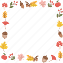 fall, leaf, frame, square
