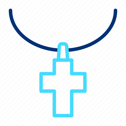 Cross, christian, religion, chain, necklace, sign, religious icon - Download on Iconfinder