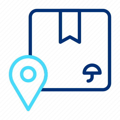 Location, box, delivery, logistic, package, map, navigation icon - Download on Iconfinder