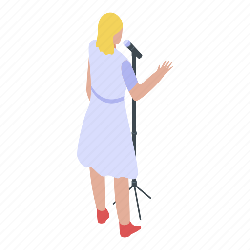 Cartoon, fashion, female, isometric, music, singer, woman icon - Download on Iconfinder