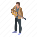 cartoon, guitar, isometric, music, party, person, singer