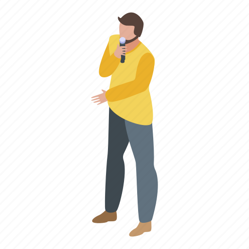 Cartoon, isometric, male, music, pop, singer, woman icon - Download on Iconfinder