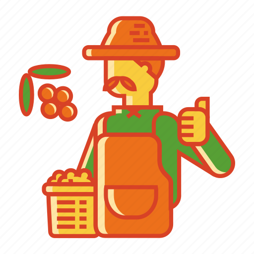 Coffee, farmer, fruits, harvest, organicx1, quality, uncle icon - Download on Iconfinder