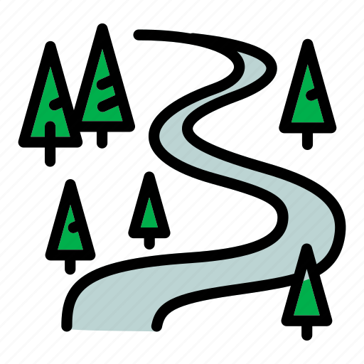 Christmas, forest, resort, ski, track, tree icon - Download on Iconfinder