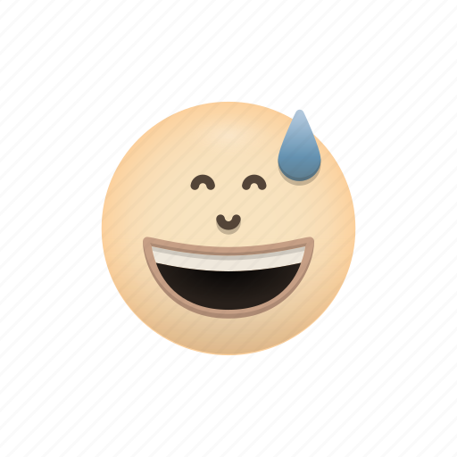 Emoji, face, grinning, sweatv, with icon - Download on Iconfinder