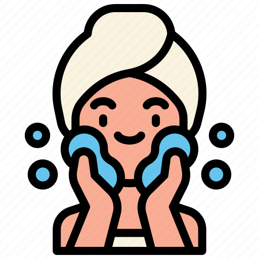 Washing, beauty, skincare, routine, woman, cosmetic, face icon - Download on Iconfinder