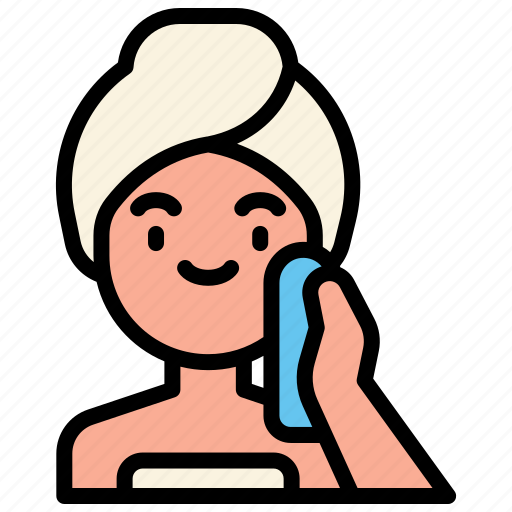Wiping, skincare, beauty, towel, woman, cosmetic, face icon - Download on Iconfinder