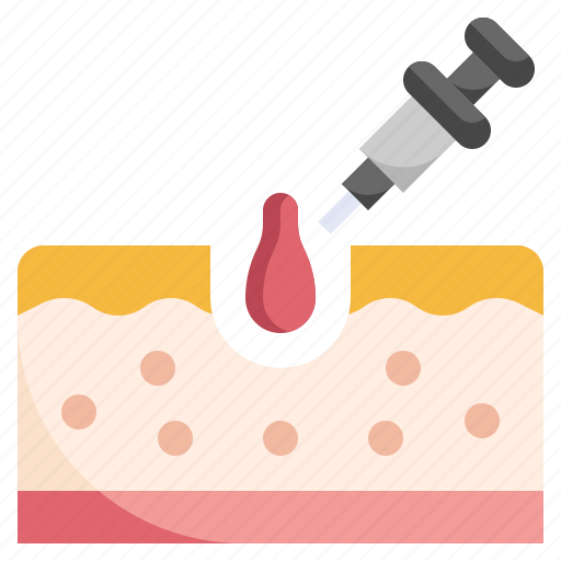 Syringe, skin, injection, healthcare, medical, vaccination icon - Download on Iconfinder