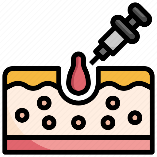 Syringe, skin, injection, healthcare, medical, vaccination icon - Download on Iconfinder