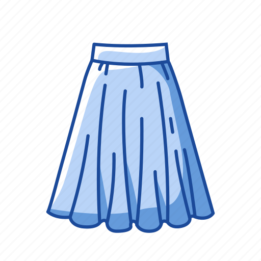 Clothing, fashion, garment, gored skirt, maxi skirt, plated skirt, skirt icon - Download on Iconfinder