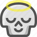 angel, avatar, death, emoji, face, skull, smiley