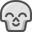 avatar, death, emoji, face, glad, skull, smiley 