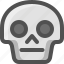 avatar, death, emoji, face, neutral, serious, skull, smiley 