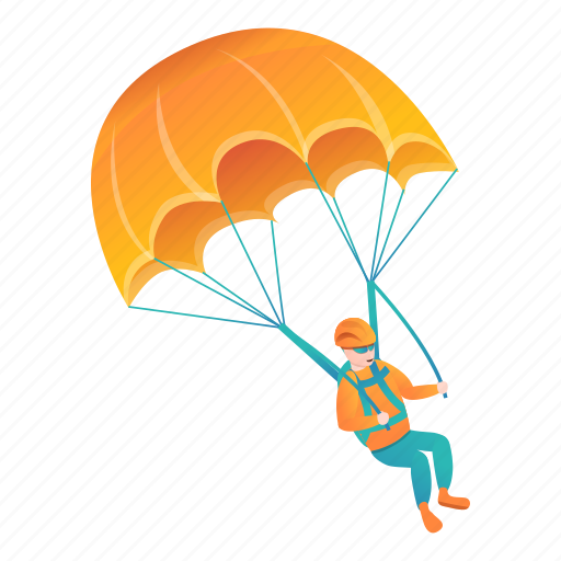 Man, orange, parachute, person, sport icon - Download on Iconfinder