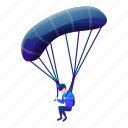 man, parachute, person, sky, sport