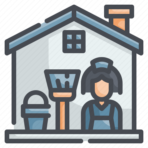 Housekeeper, maid, cleaning, service, business icon - Download on Iconfinder