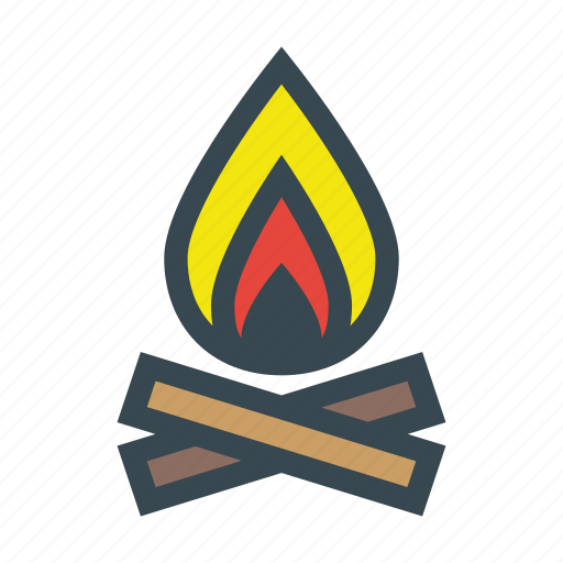 Bonfire, camp, campfire, fire, firewood, flame, wood icon - Download on Iconfinder