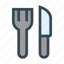 cutlery, eating, fork, knife, set, utensil