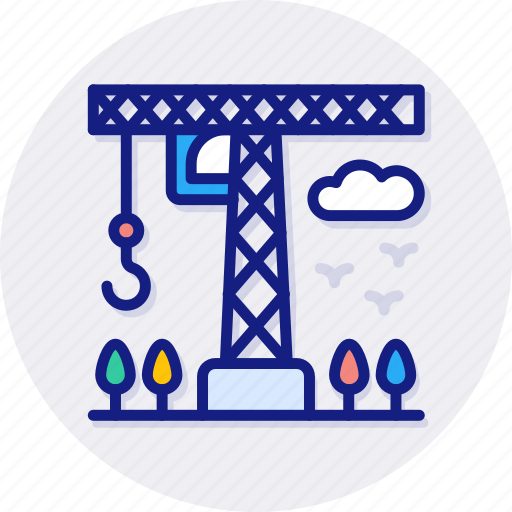 Construction, building, site, crane, under, builder, development icon - Download on Iconfinder