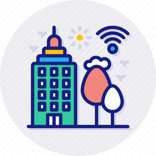 Smart, city, building, go, green icon - Download on Iconfinder