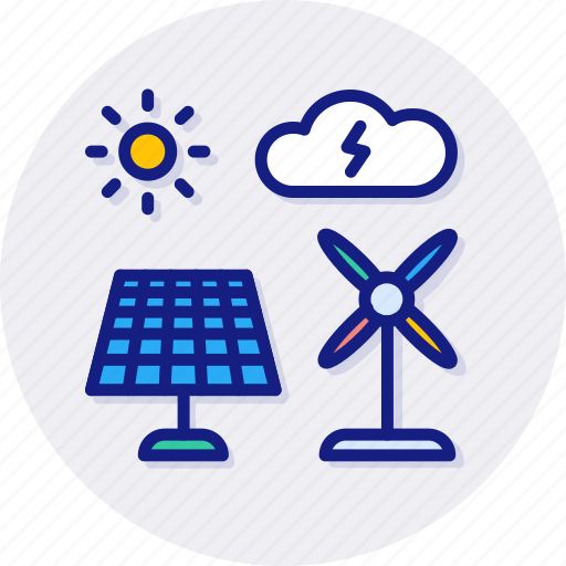 Green, energy, clean, power, solar, windmill icon - Download on Iconfinder