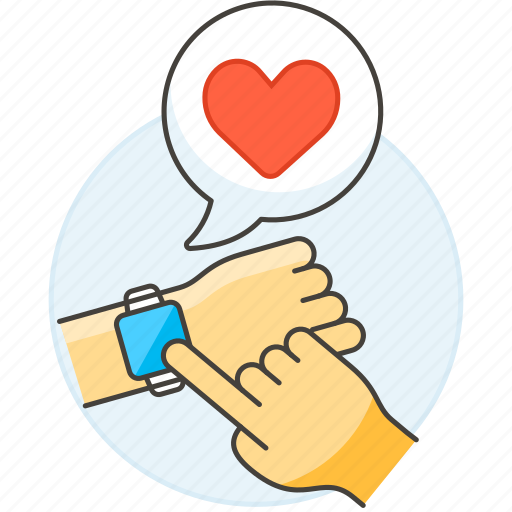 Heart, wrist, smart, sensor, rate, devices, watch icon - Download on Iconfinder