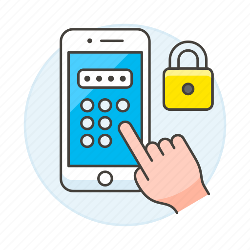 Hand, lock, mobile, passcode, password, phone, pin icon - Download on Iconfinder