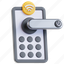 smart, lock, door, protection, security, padlock, password 