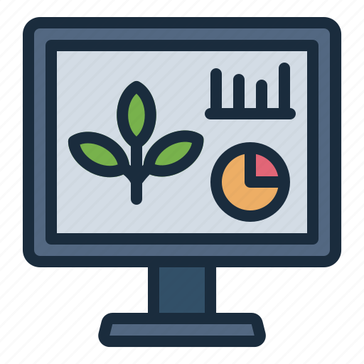 Monitoring, computer, farm, farming, agriculture, gardening, smart farm icon - Download on Iconfinder