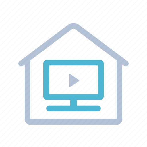 Home, house, screen, smart home, technology, television, video icon - Download on Iconfinder