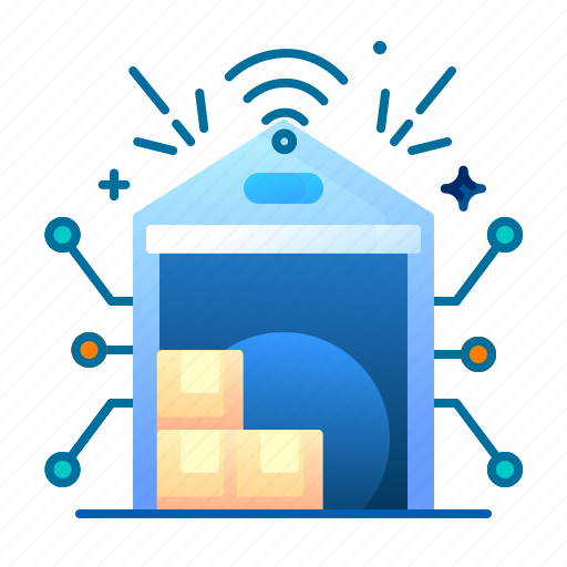Smart, warehouse, technology, industry, distribution, factory, stock icon - Download on Iconfinder