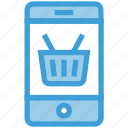 basket, cart, cell phone, device, mobile, shopping, smart phone