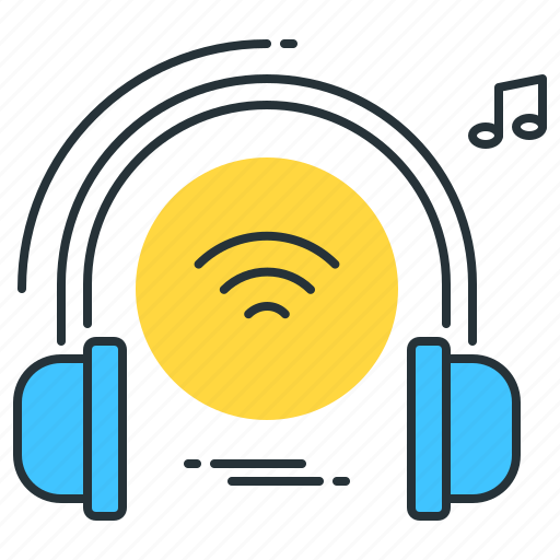 Headset, wireless, listening, music, song, wifi icon - Download on Iconfinder
